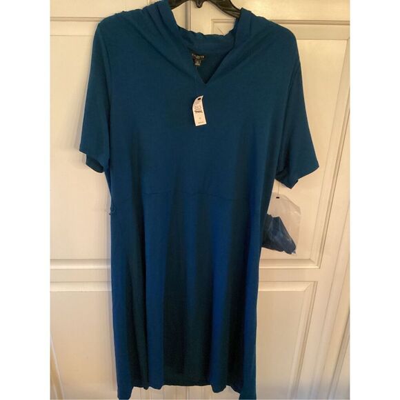 NEW Talbots Women Royal Blue Stretch Dress with Belt Sz 1X - Picture 1 of 7